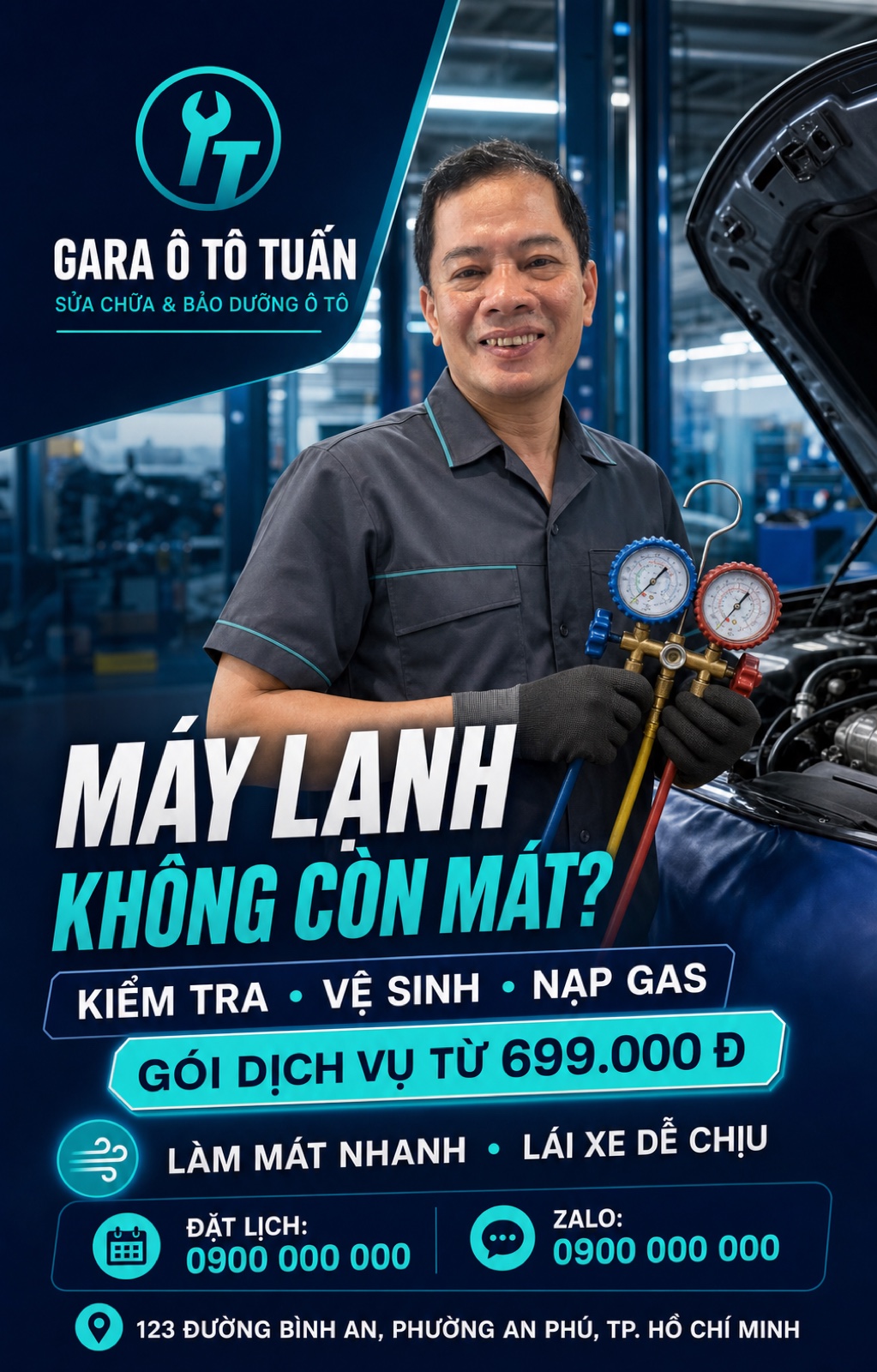 Mẫu nội dung về dịch vụ máy lạnh ô tô